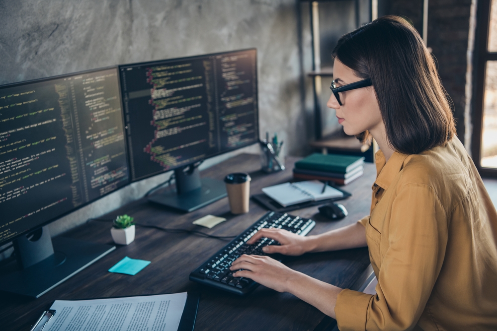 Woman working at computer